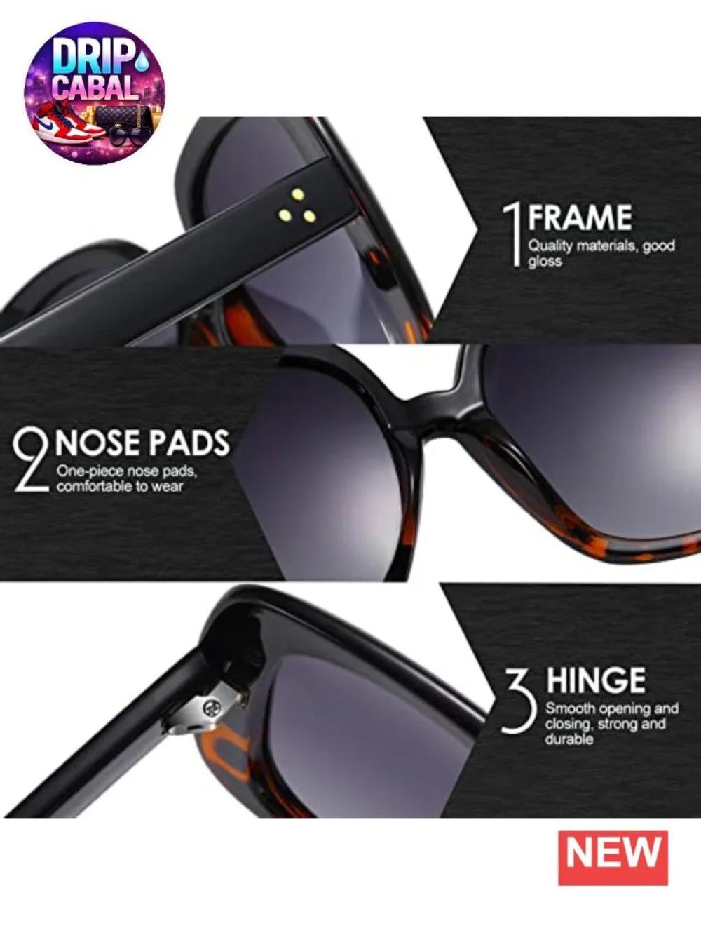 Oversized Square Polarized Sunglasses UV400 for Women